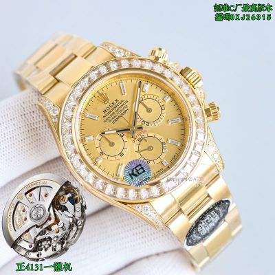 Clean Factory Rolex Daytona 4131 Gold Face Watch